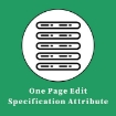 One Page Edit Specification Attribute Plugin